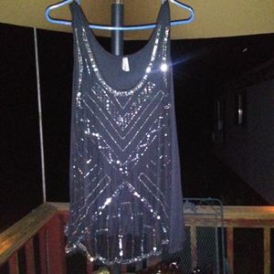 Sparkly black tank top